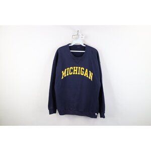 Vintage 90s Russell Athletic Mens Medium Faded University of Michigan Sweatshirt